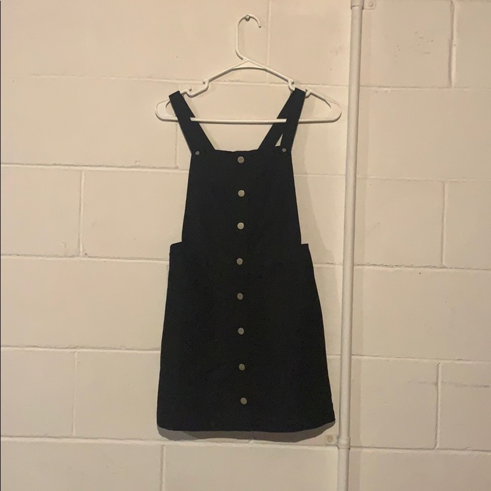 Button up overall mini skirt